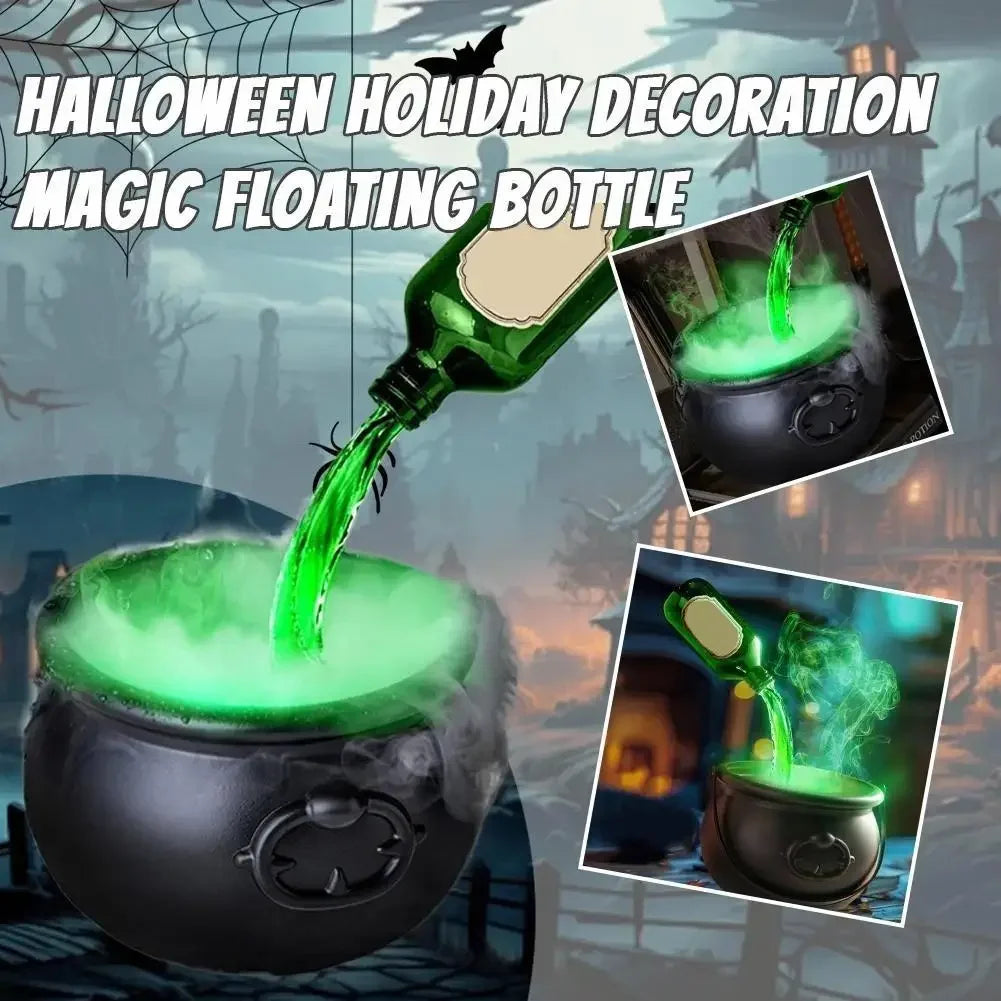Halloween WitchCauldron with LED Light & Fog Mist Maker Skeleton
