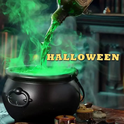 Halloween WitchCauldron with LED Light & Fog Mist Maker Skeleton